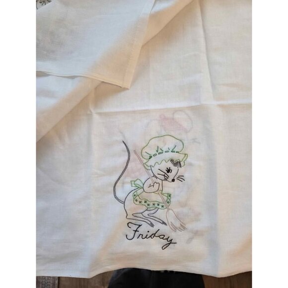 Embroidered tea towels day of the week 7 total - Picture 8 of 10